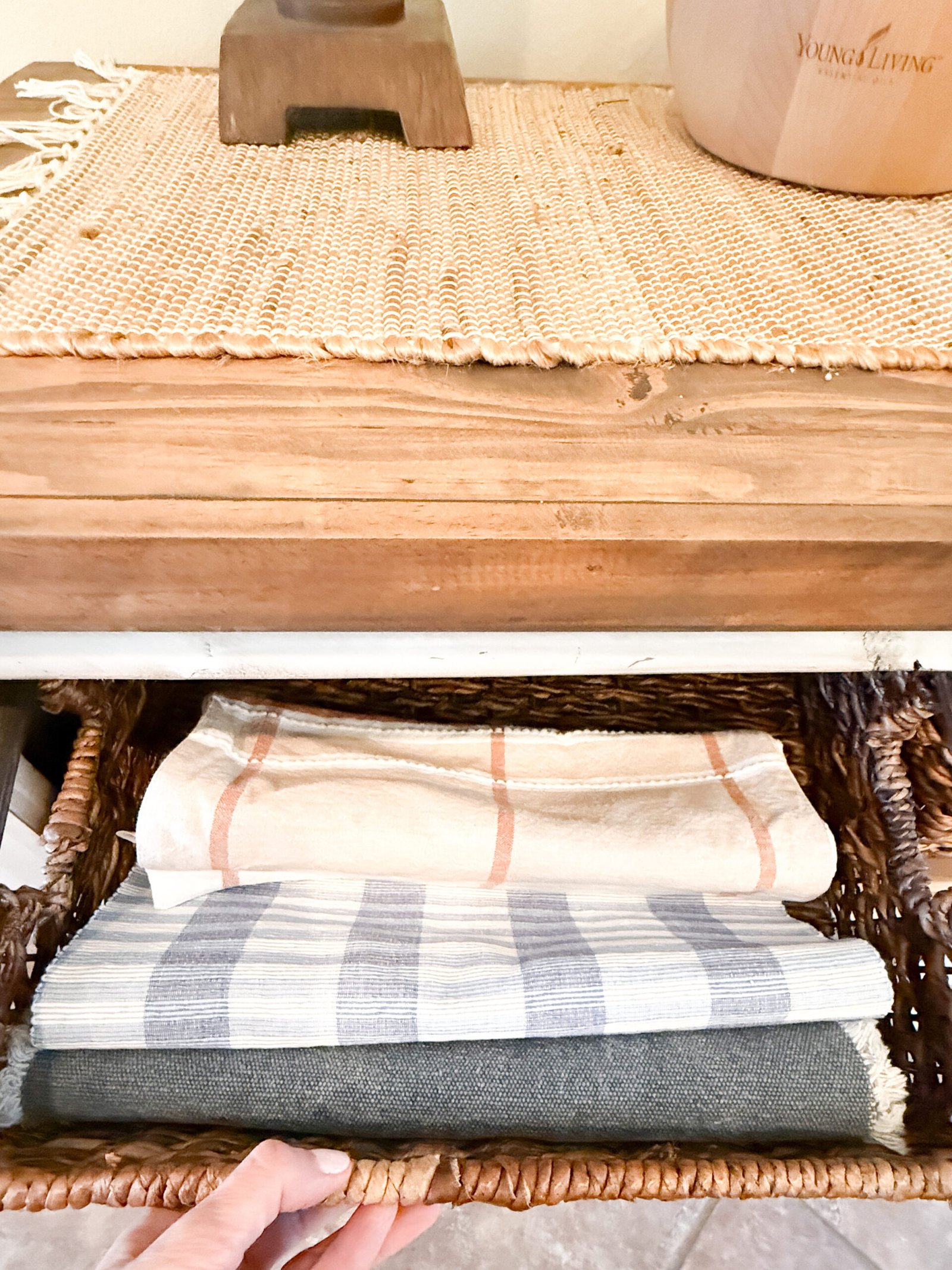 Cozy home storage with function and beauty.