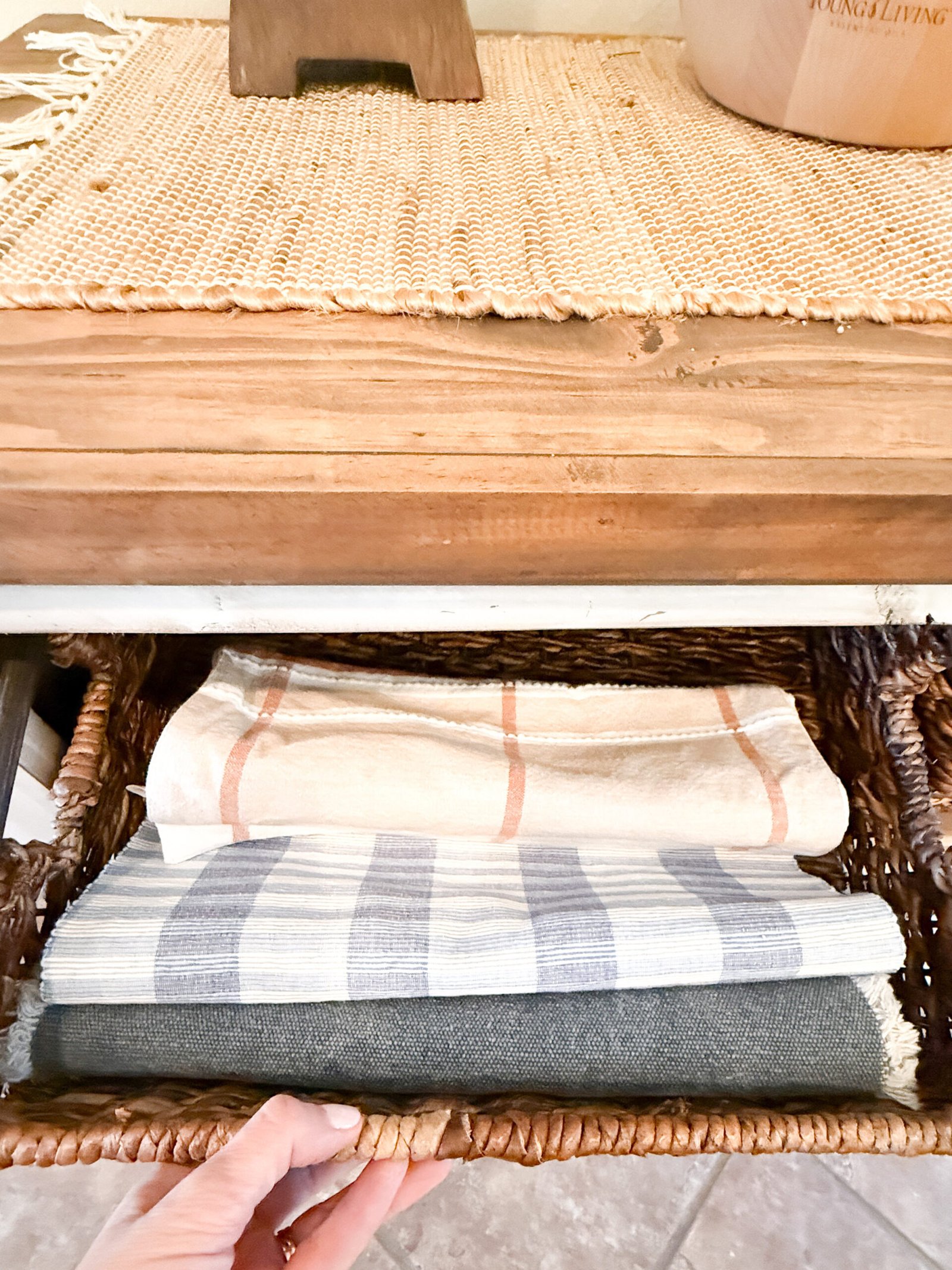 Cozy home storage with function and beauty.