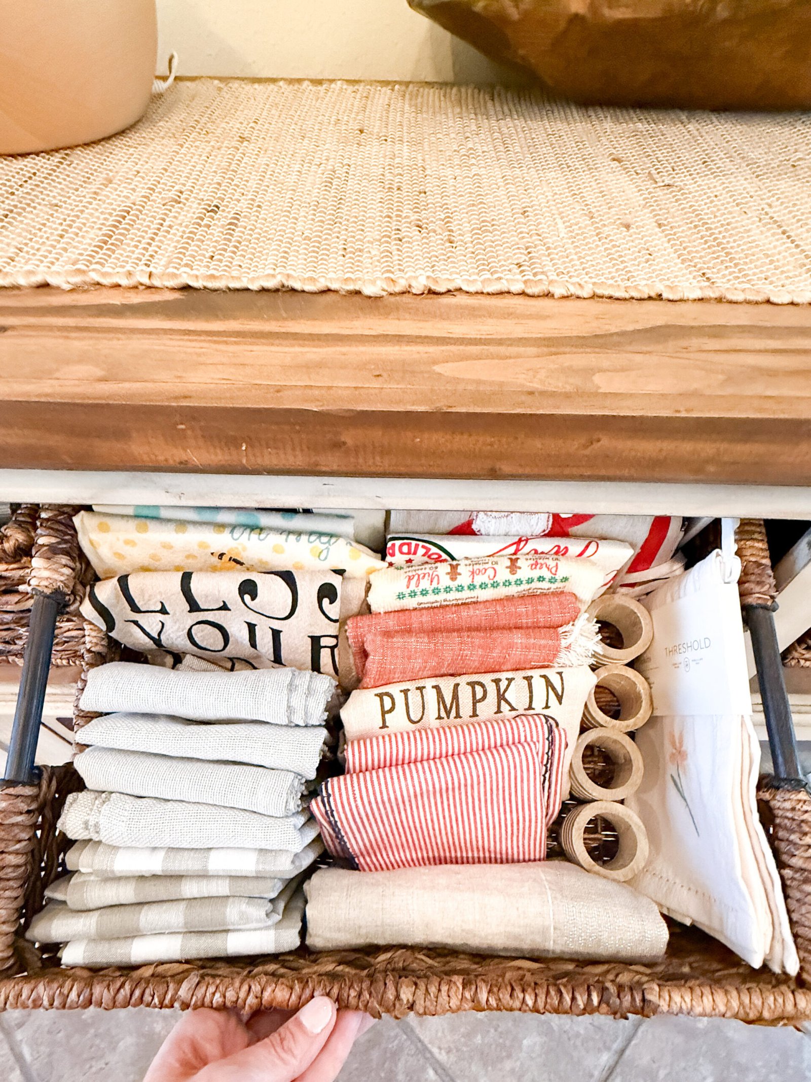 Cozy home storage with function and beauty.