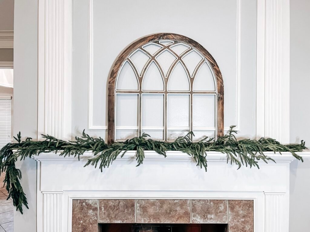 real-look Christmas garland for mantel